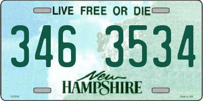 NH license plate 3463534