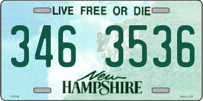 NH license plate 3463536