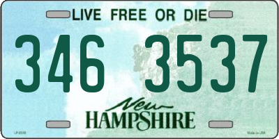 NH license plate 3463537