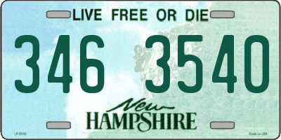 NH license plate 3463540