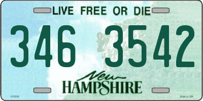 NH license plate 3463542