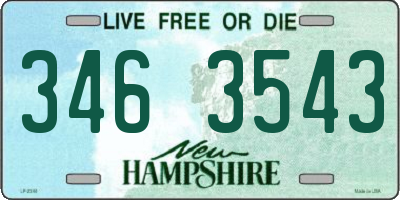 NH license plate 3463543