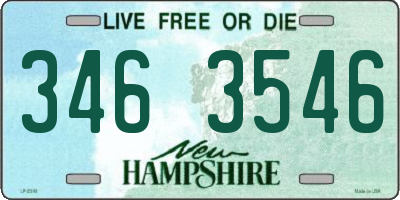 NH license plate 3463546