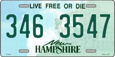 NH license plate 3463547