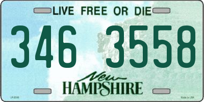 NH license plate 3463558