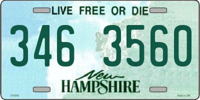 NH license plate 3463560