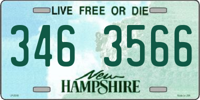 NH license plate 3463566