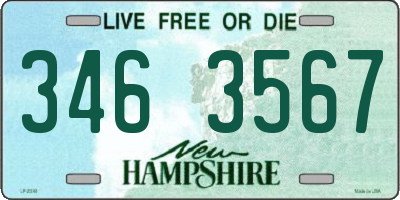 NH license plate 3463567