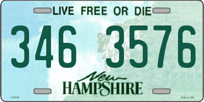 NH license plate 3463576