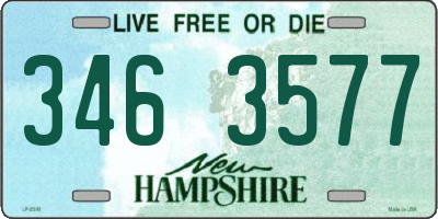 NH license plate 3463577
