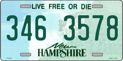 NH license plate 3463578