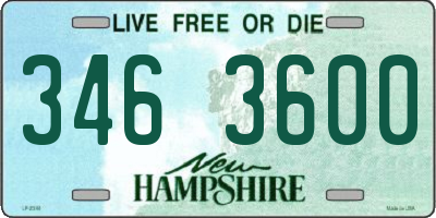 NH license plate 3463600