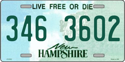 NH license plate 3463602
