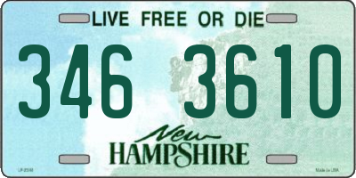NH license plate 3463610
