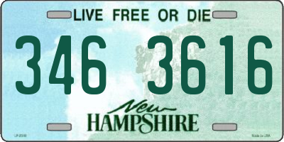 NH license plate 3463616