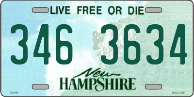 NH license plate 3463634