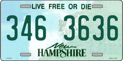 NH license plate 3463636