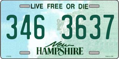 NH license plate 3463637