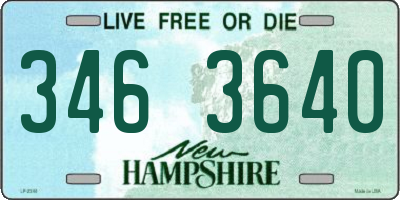 NH license plate 3463640