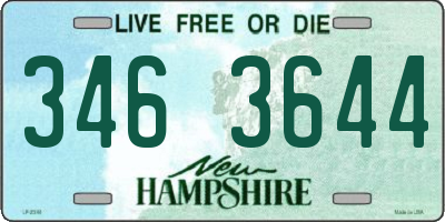 NH license plate 3463644