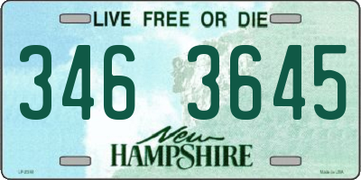 NH license plate 3463645
