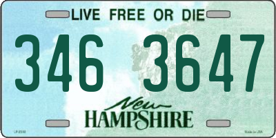 NH license plate 3463647