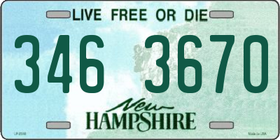 NH license plate 3463670