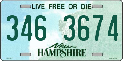 NH license plate 3463674