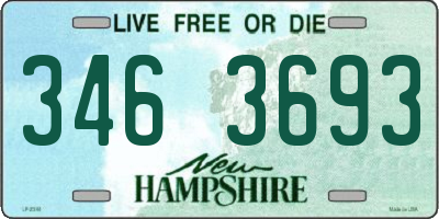 NH license plate 3463693