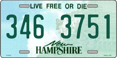 NH license plate 3463751