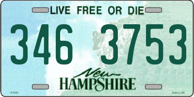 NH license plate 3463753