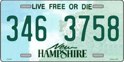 NH license plate 3463758