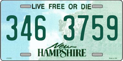NH license plate 3463759