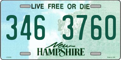 NH license plate 3463760