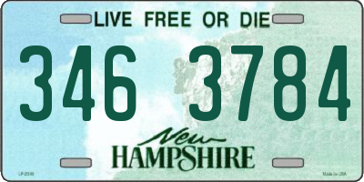 NH license plate 3463784