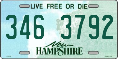 NH license plate 3463792