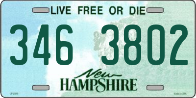 NH license plate 3463802