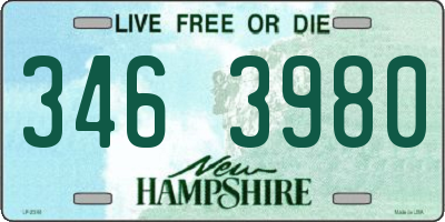 NH license plate 3463980