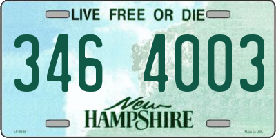 NH license plate 3464003