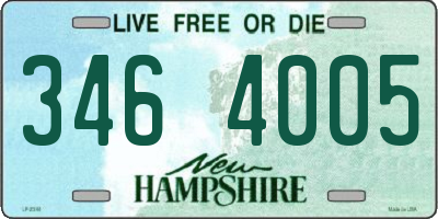 NH license plate 3464005