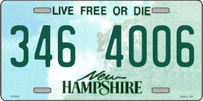 NH license plate 3464006
