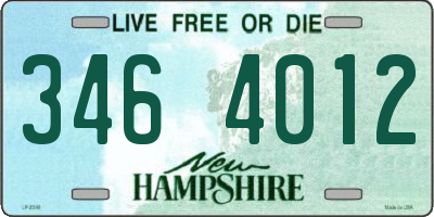 NH license plate 3464012