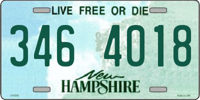 NH license plate 3464018