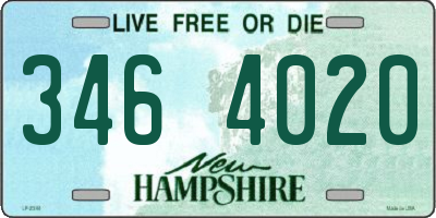 NH license plate 3464020