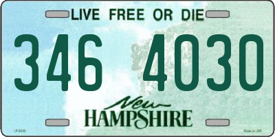 NH license plate 3464030
