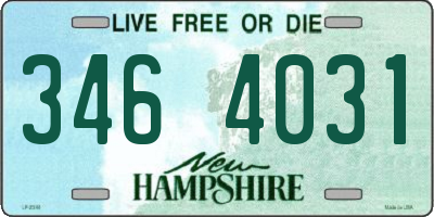NH license plate 3464031
