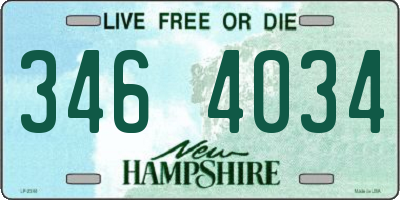 NH license plate 3464034