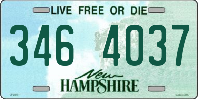 NH license plate 3464037