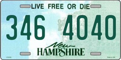 NH license plate 3464040