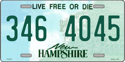 NH license plate 3464045